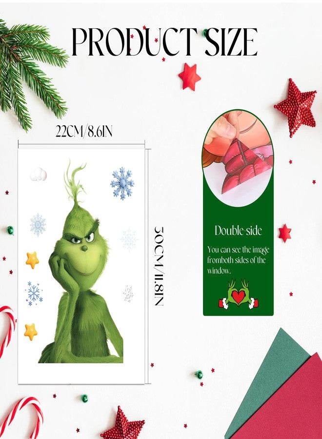 SUNWISHA Christmas Window Clings 10 PCS Reusable Double Sided Static Christmas Stickers Indoor Decor - Image 3